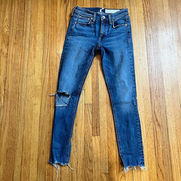 Rag & Bone Jeans Womens 23 Cate Mid Rise Ankle Skinny Blue - Picture 1 of 10